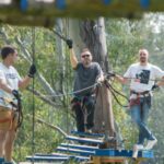 Clients took on the Treetop obstacle course as part of their team-building exercise