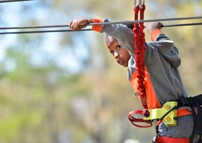 Kid on a zipline in Johannesburg